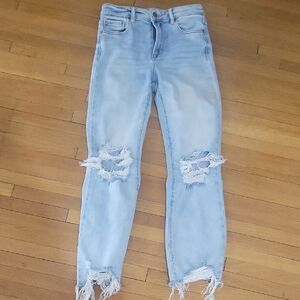 Sky Blue Ripped Women's Skinny Jeans